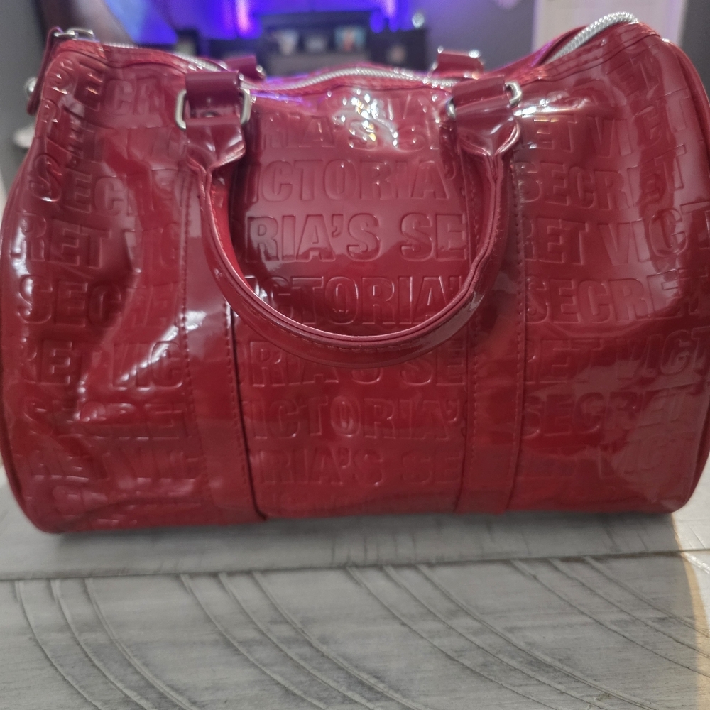Victoria's Secret Glossy Red Patent Travel Satchel